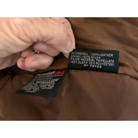 VTGWilson's Adventure Bound sueded leather brown bomber jacket w/thinsulateSMALL - Picture 7 of 13